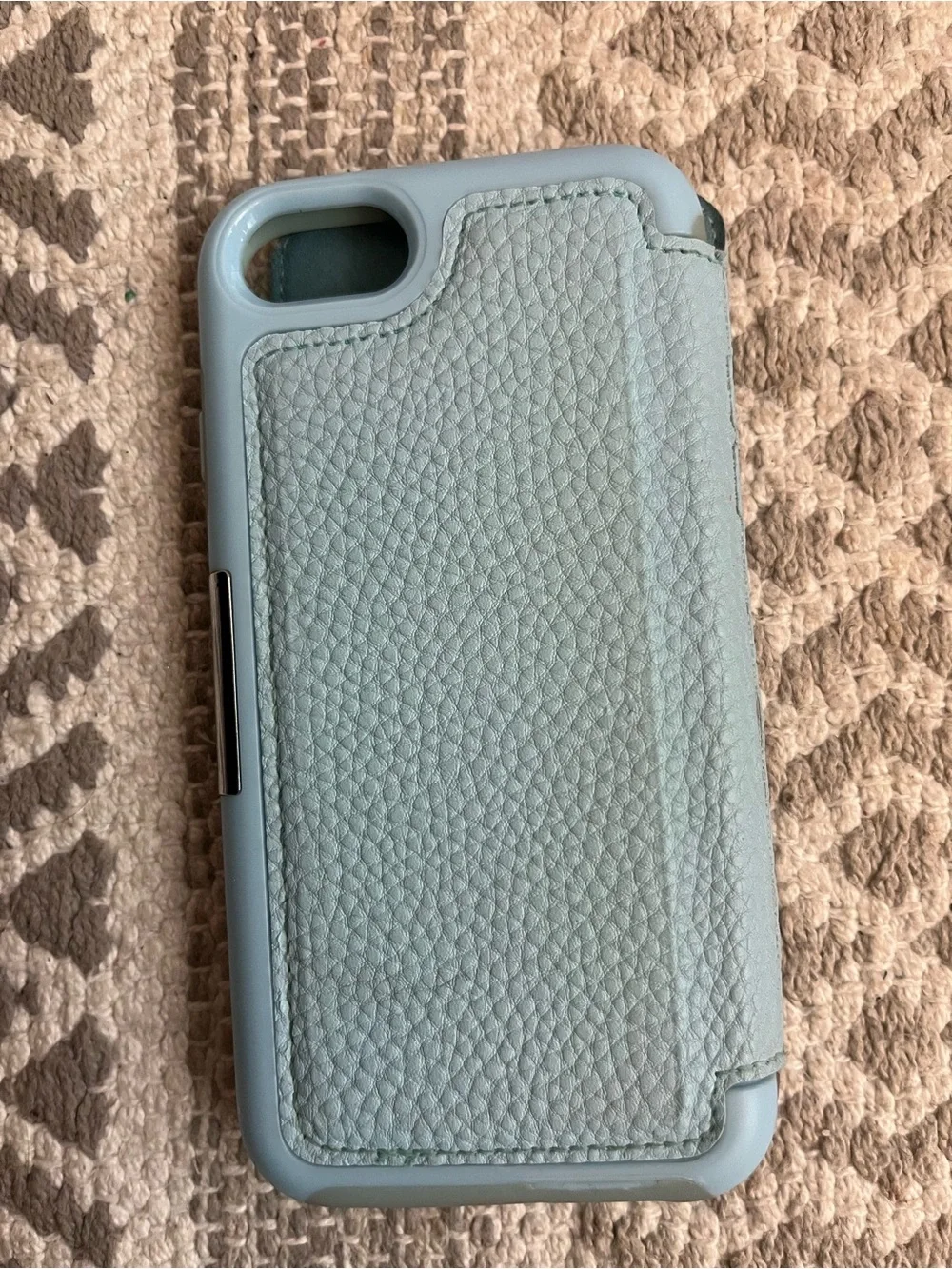 Apple Light Blue Textured Leather-Style Phone Case